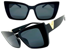 Classy Elegant Vintage Retro Cat Eye Style SUNGLASSES Large Black Frame 5263