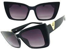 Classy Elegant Vintage Retro Cat Eye Style SUNGLASSES Large Black Frame 5263