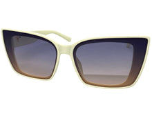 Classy Elegant Vintage Retro Cat Eye Style SUNGLASSES Large Cream Frame 5263
