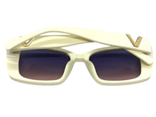 Classy Elegant Vintage Retro Cat Eye Style SUNGLASSES Large Cream Frame 5263