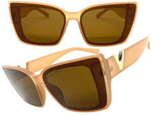 Classy Elegant Vintage Retro Cat Eye Style SUNGLASSES Large Caramel Frame 5263