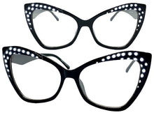 Classic Vintage Retro Cat Eye Style Clear Lens EYEGLASSES Funky Black Frame E2131