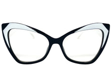 Classic Vintage Retro Cat Eye Style Clear Lens EYEGLASSES Funky White Frame E2131
