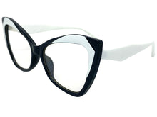 Classic Vintage Retro Cat Eye Style Clear Lens EYEGLASSES Funky White Frame E2131