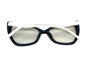 Classic Vintage Retro Cat Eye Style Clear Lens EYEGLASSES Funky White Frame E2131