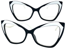Classic Vintage Retro Cat Eye Style Clear Lens EYEGLASSES Funky White Frame E2131