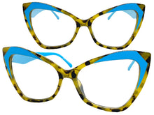 Classic Vintage Retro Cat Eye Style Clear Lens EYEGLASSES Funky Marble Frame E2131