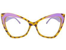 Classic Vintage Retro Cat Eye Style Clear Lens EYEGLASSES Funky Purple Frame E2131