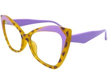 Classic Vintage Retro Cat Eye Style Clear Lens EYEGLASSES Funky Purple Frame E2131