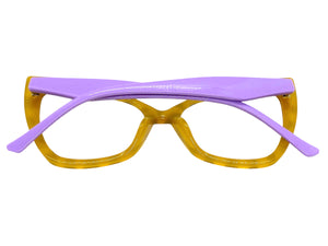 Classic Vintage Retro Cat Eye Style Clear Lens EYEGLASSES Funky Purple Frame E2131