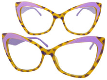 Classic Vintage Retro Cat Eye Style Clear Lens EYEGLASSES Funky Purple Frame E2131