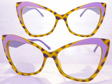 Classic Vintage Retro Cat Eye Style Clear Lens EYEGLASSES Funky Purple Frame E2131