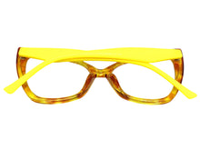 Classic Vintage Retro Cat Eye Style Clear Lens EYEGLASSES Funky Yellow Frame E2131