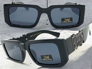 Classic Hardcore Biker Gangster Style LOCS SUNGLASSES Black Frame Dark Lens 91220