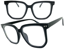 Oversized Vintage Retro Style Clear Lens EYEGLASSES Large Square Black Frame E2071