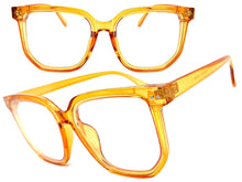 Oversized Vintage Retro Style Clear Lens EYEGLASSES Large Square Orange Frame E2071