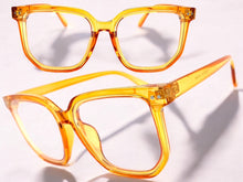 Oversized Vintage Retro Style Clear Lens EYEGLASSES Large Square Orange Frame E2071