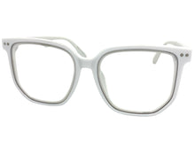 Oversized Vintage Retro Style Clear Lens EYEGLASSES Large Square White Frame E2071