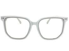 Oversized Vintage Retro Style Clear Lens EYEGLASSES Large Square White Frame E2071