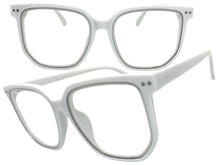 Oversized Vintage Retro Style Clear Lens EYEGLASSES Large Square White Frame E2071