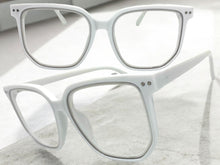 Oversized Vintage Retro Style Clear Lens EYEGLASSES Large Square White Frame E2071