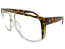 Oversized Vintage Retro Style Clear Lens EYEGLASSES Large Square Tortoise Frame 6572