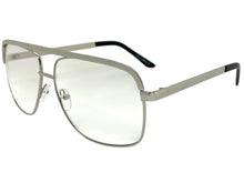 Classic Vintage Retro Style Clear Lens with Slight Tint SUNGLASSES Club Shades Silver Frame I114