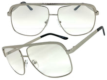 Classic Vintage Retro Style Clear Lens with Slight Tint SUNGLASSES Club Shades Silver Frame I114