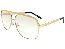 Classic Vintage Retro Style Clear Lens with Slight Tint SUNGLASSES Club Shades Gold Frame I114