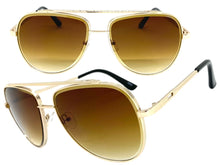 Oversized Classic Vintage Retro Style SUNGLASSES Large Gold Frame 5318