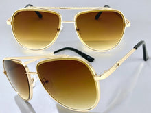 Oversized Classic Vintage Retro Style SUNGLASSES Large Gold Frame 5318