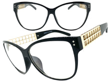 Oversized Classic Vintage Retro Cat Eye Style Clear Lens EYEGLASSES Large Black Frame 89060