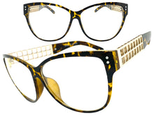 Oversized Classic Vintage Retro Cat Eye Style Clear Lens EYEGLASSES Large Tortoise Frame 89060