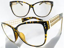Oversized Classic Vintage Retro Cat Eye Style Clear Lens EYEGLASSES Large Tortoise Frame 89060