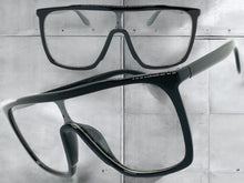Oversized Modern Retro Shield Style Clear Lens EYEGLASSES Large Black Frame 8726