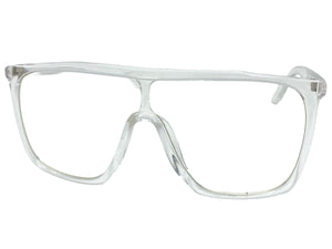 Oversized Modern Retro Shield Style Clear Lens EYEGLASSES Large Transparent Frame 8726