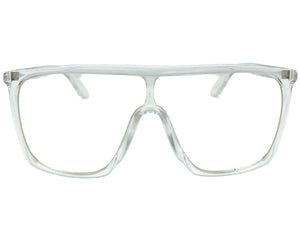 Oversized Modern Retro Shield Style Clear Lens EYEGLASSES Large Transparent Frame 8726
