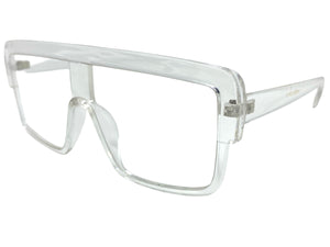Oversized Modern Retro Shield Style Clear Lens EYEGLASSES Large Transparent Frame 6325