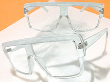 Oversized Modern Retro Shield Style Clear Lens EYEGLASSES Large Transparent Frame 6325