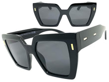 Oversized Classic Vintage Retro Style SUNGLASSES Large Square Black Frame 80915
