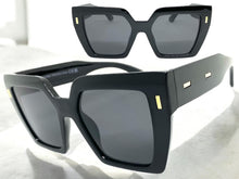 Oversized Classic Vintage Retro Style SUNGLASSES Large Square Black Frame 80915