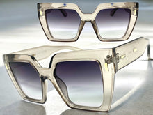 Oversized Classic Vintage Retro Style SUNGLASSES Large Square Gray Frame 80915