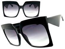 Oversized Classic Vintage Retro Style SUNGLASSES Large Square Black Frame 80914