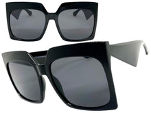 Oversized Classic Vintage Retro Style SUNGLASSES Large Square Black Frame 80914
