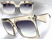Oversized Classic Vintage Retro Style SUNGLASSES Large Square Gray Frame 80914