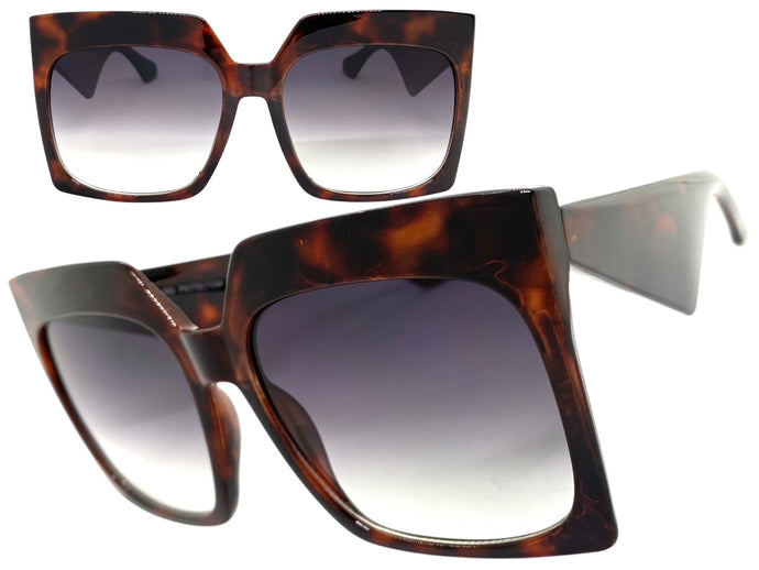 Oversized Classic Vintage Retro Style SUNGLASSES Large Square Tortoise Frame 80914