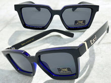 Classic Biker Gangster Hardcore LOCS SUNGLASSES Square Black & Blue Frame 91211