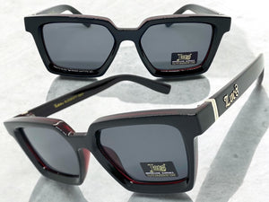 Classic Biker Gangster Hardcore LOCS SUNGLASSES Square Black & Red Frame 91211