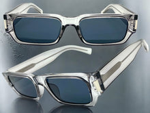 Classic Vintage Retro Style SUNGLASSES Thick Rectangular Gray Frame C003