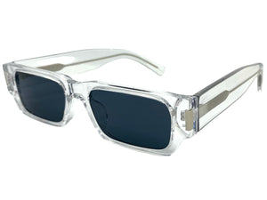 Classic Vintage Retro Style SUNGLASSES Thick Rectangular Clear Frame C003